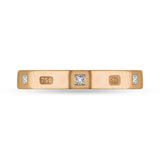 18ct Rose Gold 0.09ct Diamond Queen's Jubilee Hallmark Princess Cut 3mm Ring