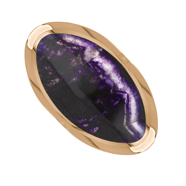 18ct Rose Gold Blue John Jubilee Hallmark Collection Large Oval Ring. R013_JFH.