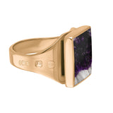 18ct Rose Gold Blue John Queen's Jubilee Hallmark Small Square Ring