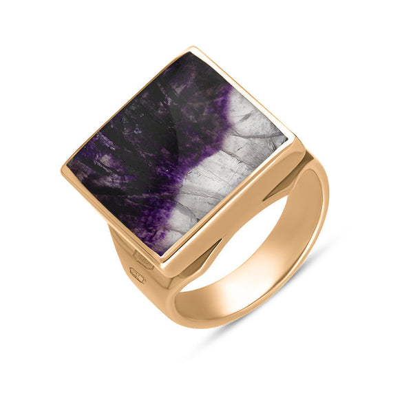 18ct Rose Gold Blue John Jubilee Hallmark Collection Small Square Ring. R603_JFH.