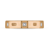 18ct Rose Gold 0.18ct Diamond Queen's Jubilee Hallmark Princess Cut 4mm Ring