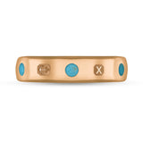 18ct Rose Gold Turquoise Queen's Jubilee Hallmark 5mm Ring