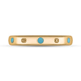 18ct Rose Gold Turquoise Queen's Jubilee Hallmark 3mm Ring