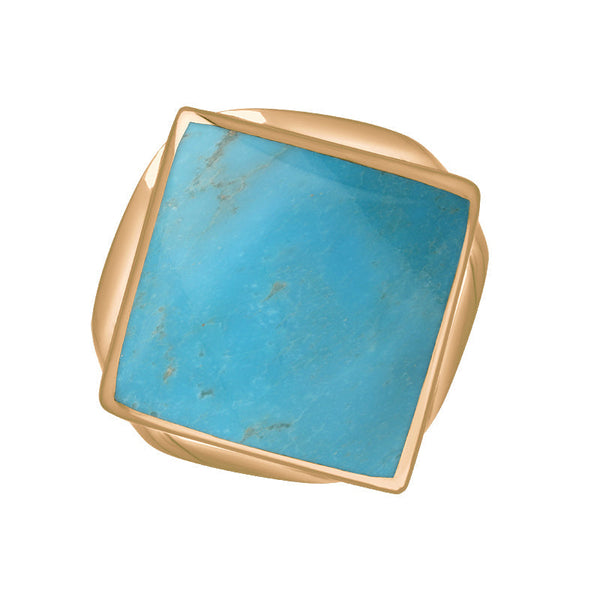 18ct Rose Gold Turquoise Jubilee Hallmark Collection Small Rhombus Ring. R606_JFH.