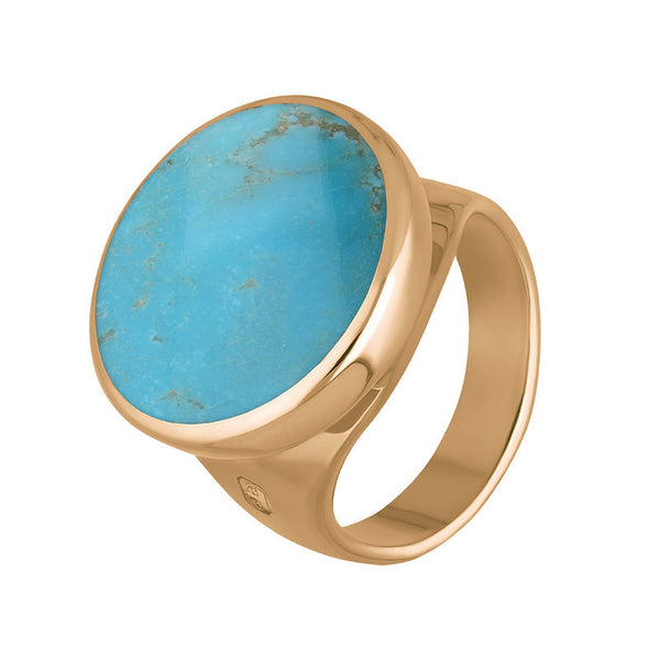 18ct Rose Gold Turquoise Jubilee Hallmark Collection Small Round Ring. R609_JFH.
