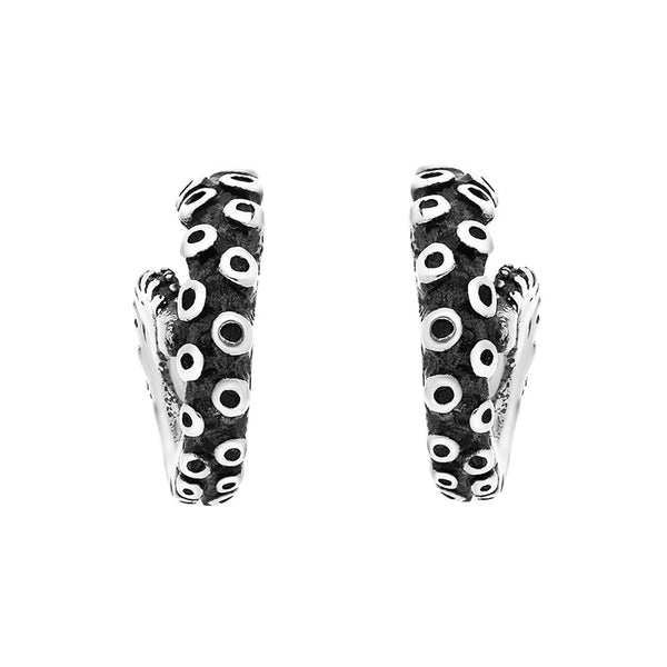 18ct White Gold Tentacle Curl Stud Earrings, E2461