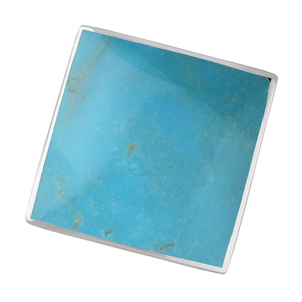 18ct White Gold Turquoise Jubilee Hallmark Collection Large Rhombus Ring. R608_JFH.