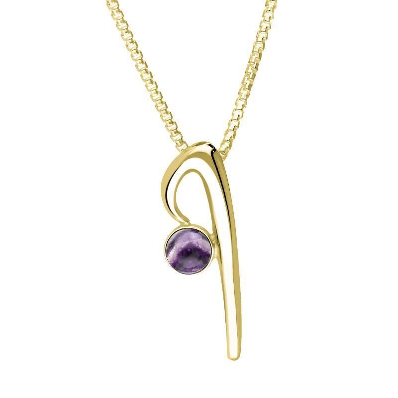 18ct Yellow Gold Blue John Love Letters Initial I Necklace, P3456.