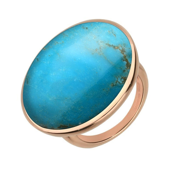 18ct Rose Gold Turquoise Round Ring, R652