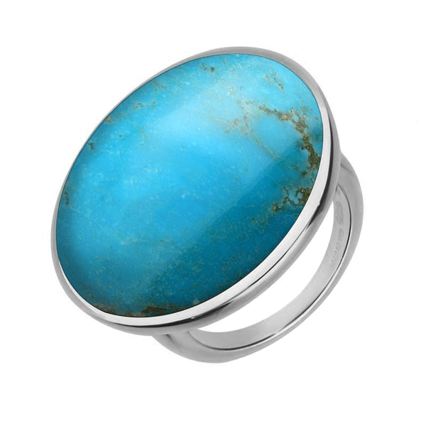18ct White Gold Turquoise Round Ring, R652