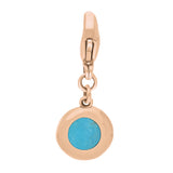 18ct Rose Gold Turquoise Round Shaped Star Clip Charm, G662.