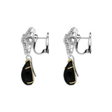 18ct White Gold 1.63ct Diamond Whitby Jet Star Drop Earrings, PCH-077.