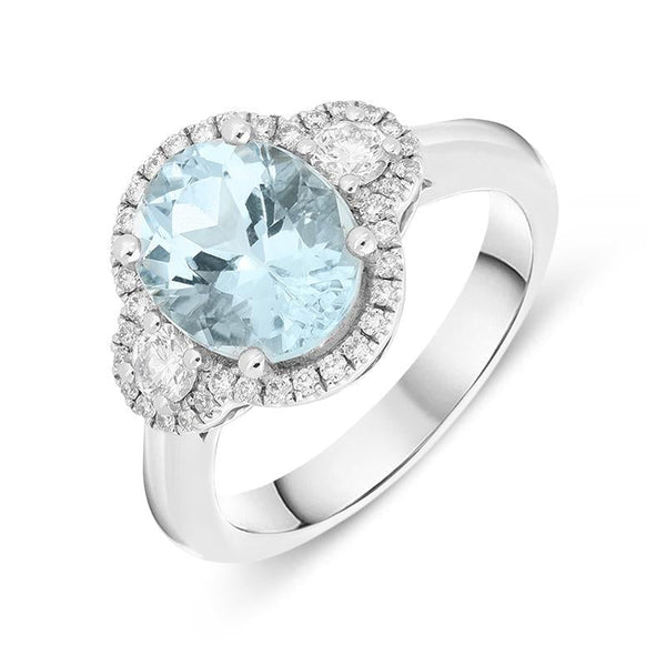 18ct White Gold 2.68ct Aquamarine and Diamond Ring. PJW-250.