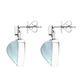 18ct White Gold Aquamarine Diamond Stud Earrings UNIAQUAT