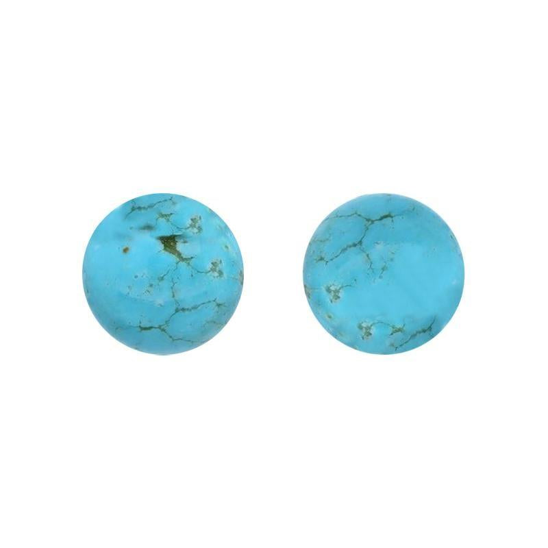 9ct Yellow Gold Turquoise 6mm Ball Stud Earrings E1344
