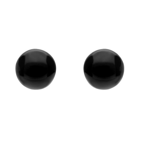 9ct Yellow Gold Whitby Jet 6mm Ball Stud Earrings