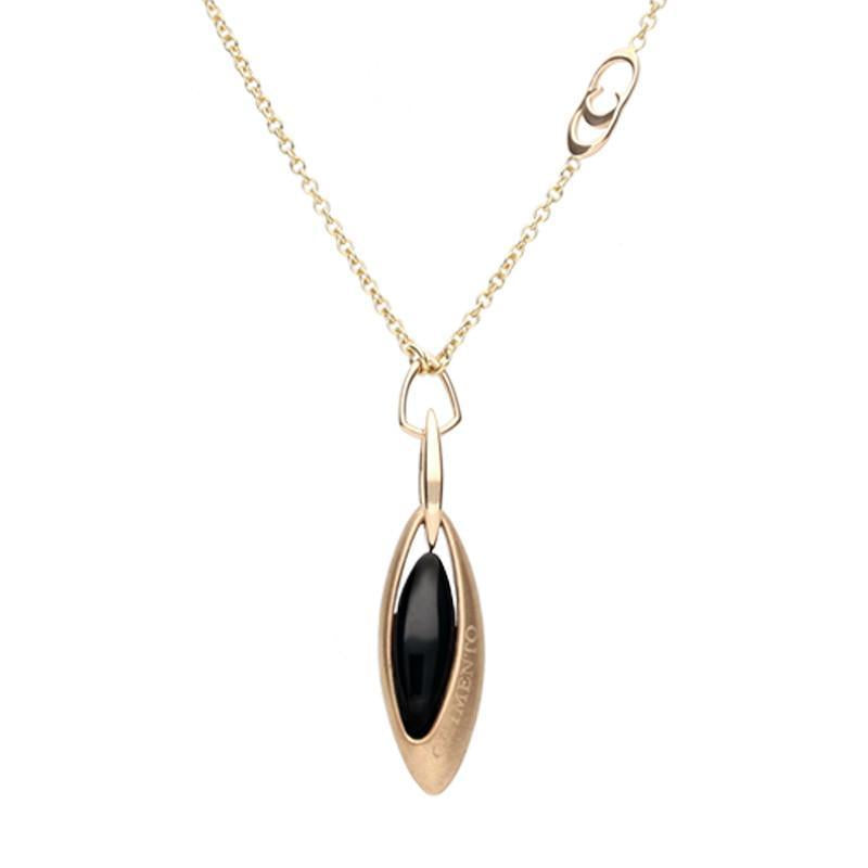 Chimento 18ct Yellow Rose Gold Whitby Jet Diamond Lyria Necklace CMT116