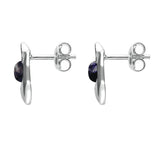 00118574 Sterling Silver Blue John Heart Spiral Stud Earrings, E1912