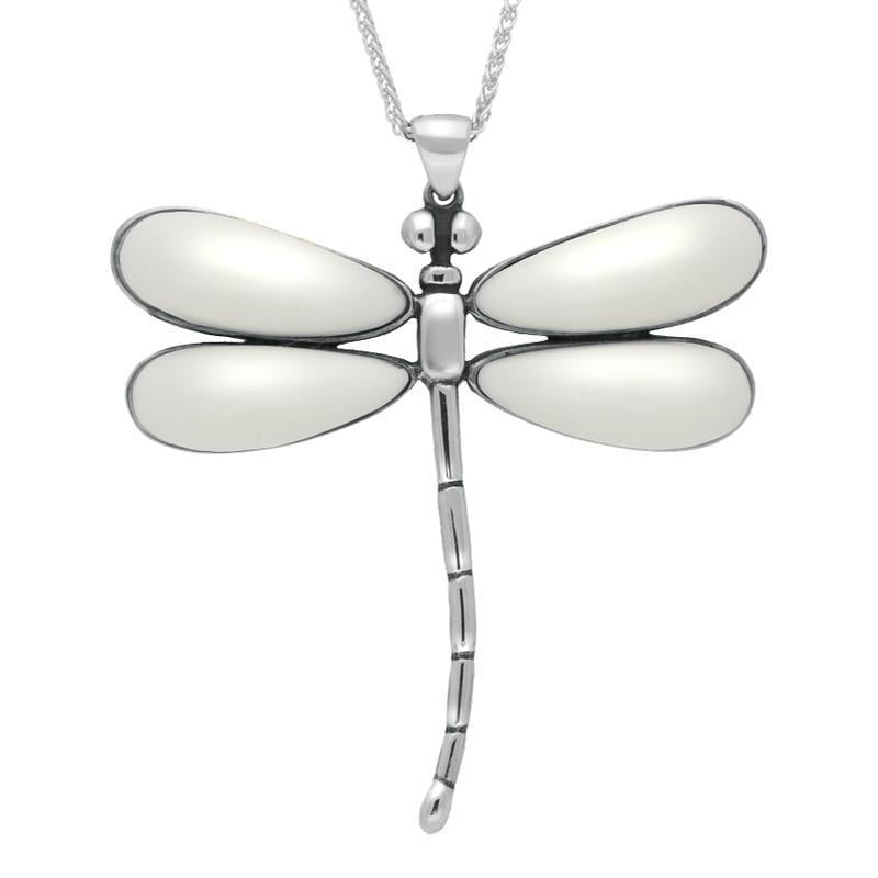 Sterling Silver Bauxite Four Stone Dragonfly Necklace. P460C