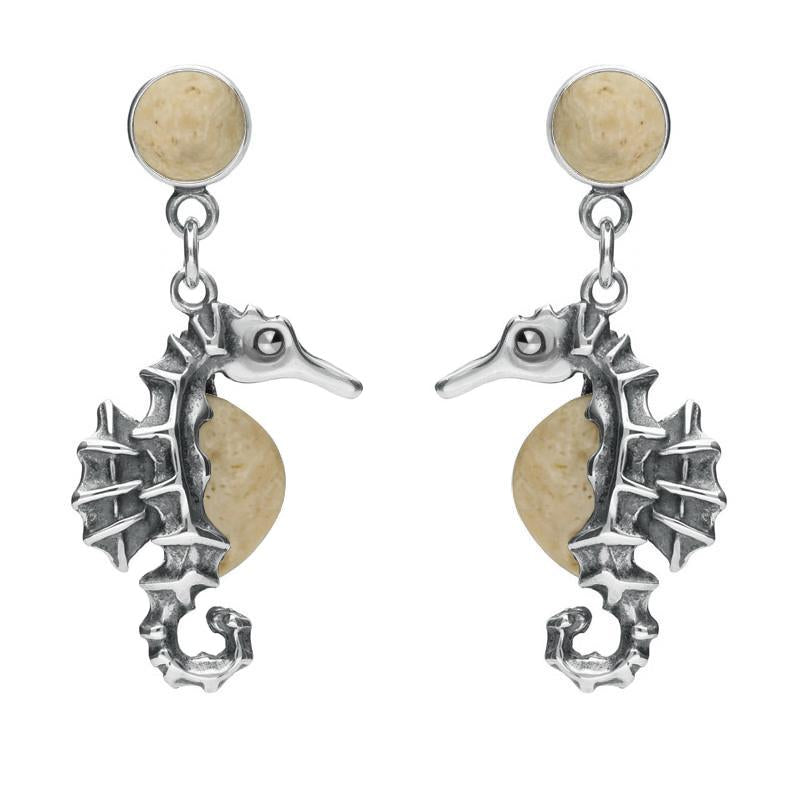 Sterling Silver Coquina Seahorse Drop Earrings E1780