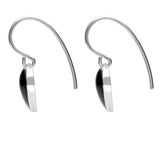 Sterling Silver Whitby Jet Half Stone Heart Hook Earrings E1940 side