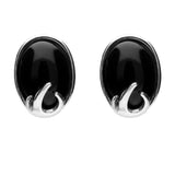 Sterling Silver Whitby Jet Oval Claw Two Piece Set. S034