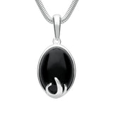 Sterling Silver Whitby Jet Oval Claw Two Piece Set. S034
