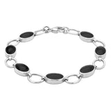 Sterling Silver Whitby Jet Oval Four Piece Set. S019 