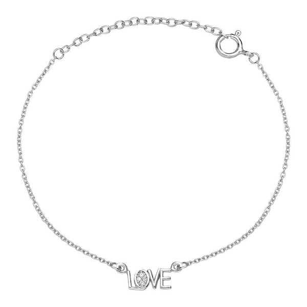 Sylva Sterling Silver Cubic Zirconia 'Love' Bracelet CHO-100