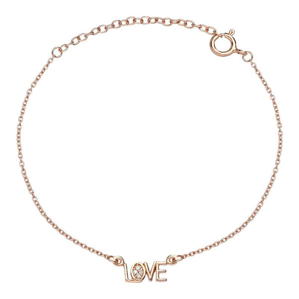 Sylva Sterling Silver Rose Gold Vermeil 'Love' Bracelet CHO-102