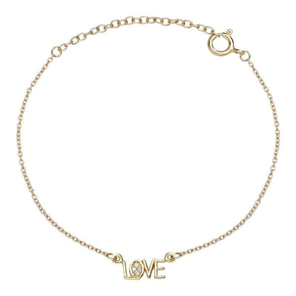 Sylva Sterling Silver Yellow Gold Vermeil 'Love' Bracelet CHO-101