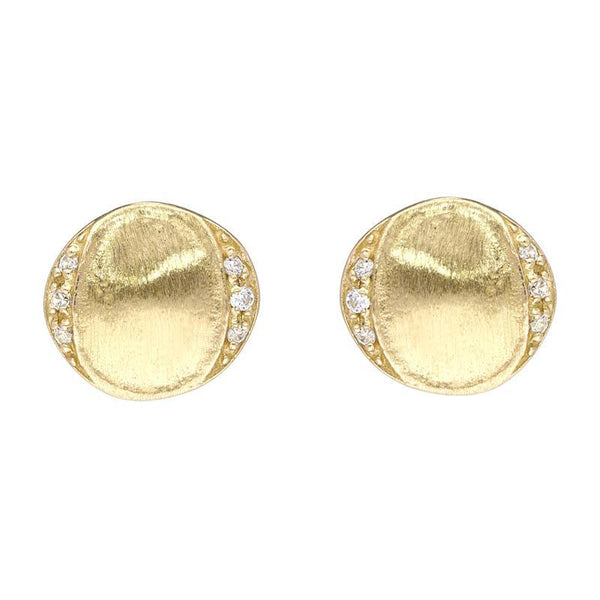 Sylva Sterling Silver Yellow Gold Vermeil Round Disc Earrings CHO-059
