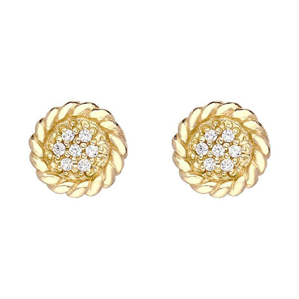 Sylva Sterling Silver Yellow Gold Vermeil Round Stud Earrings CHO-026