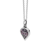 Sterling Silver Blue John Flore Filigree Small Heart Necklace. P3629._2