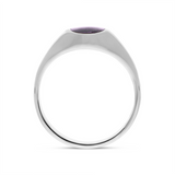Sterling Silver Blue John Small Oval Signet Ring, R188_3.