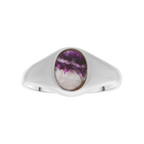 Sterling Silver Blue John Small Oval Signet Ring, R188_2.